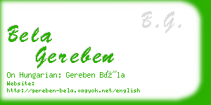 bela gereben business card